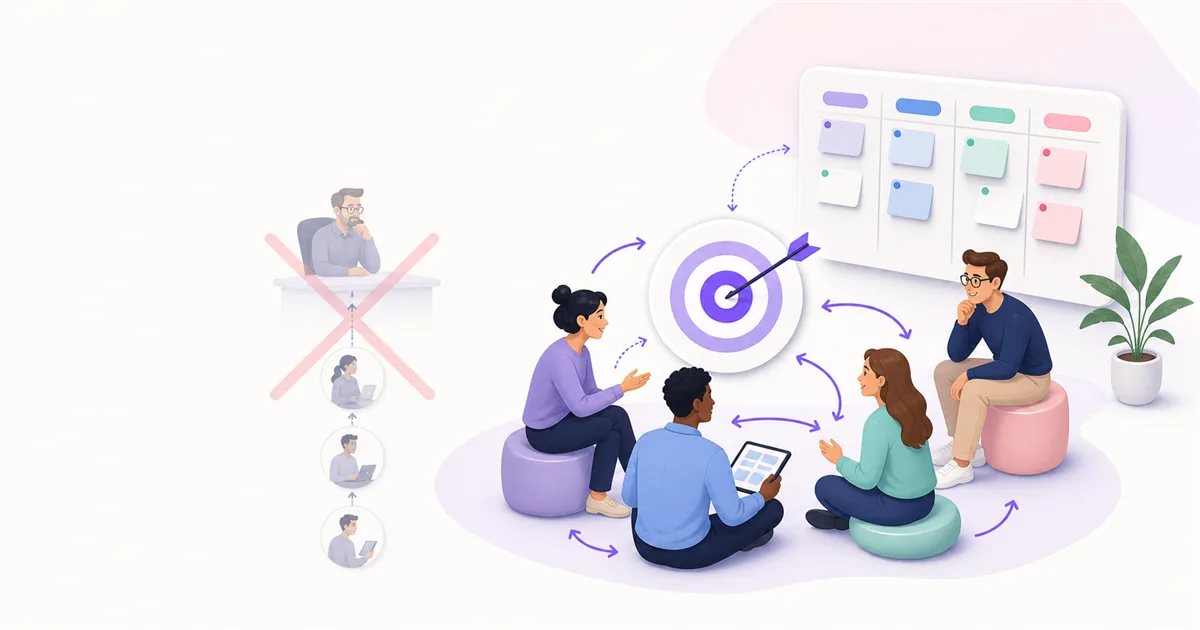 Illustrated cover for How to Run a Daily Scrum Without Turning It Into a Status Meeting