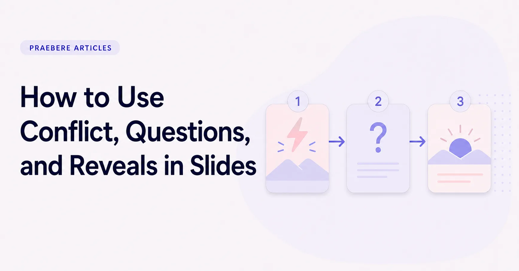 Illustrated cover for How to Use Conflict, Questions, and Reveals in Slides