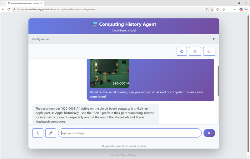 Original screenshot of the agent reading a serial number from an image.