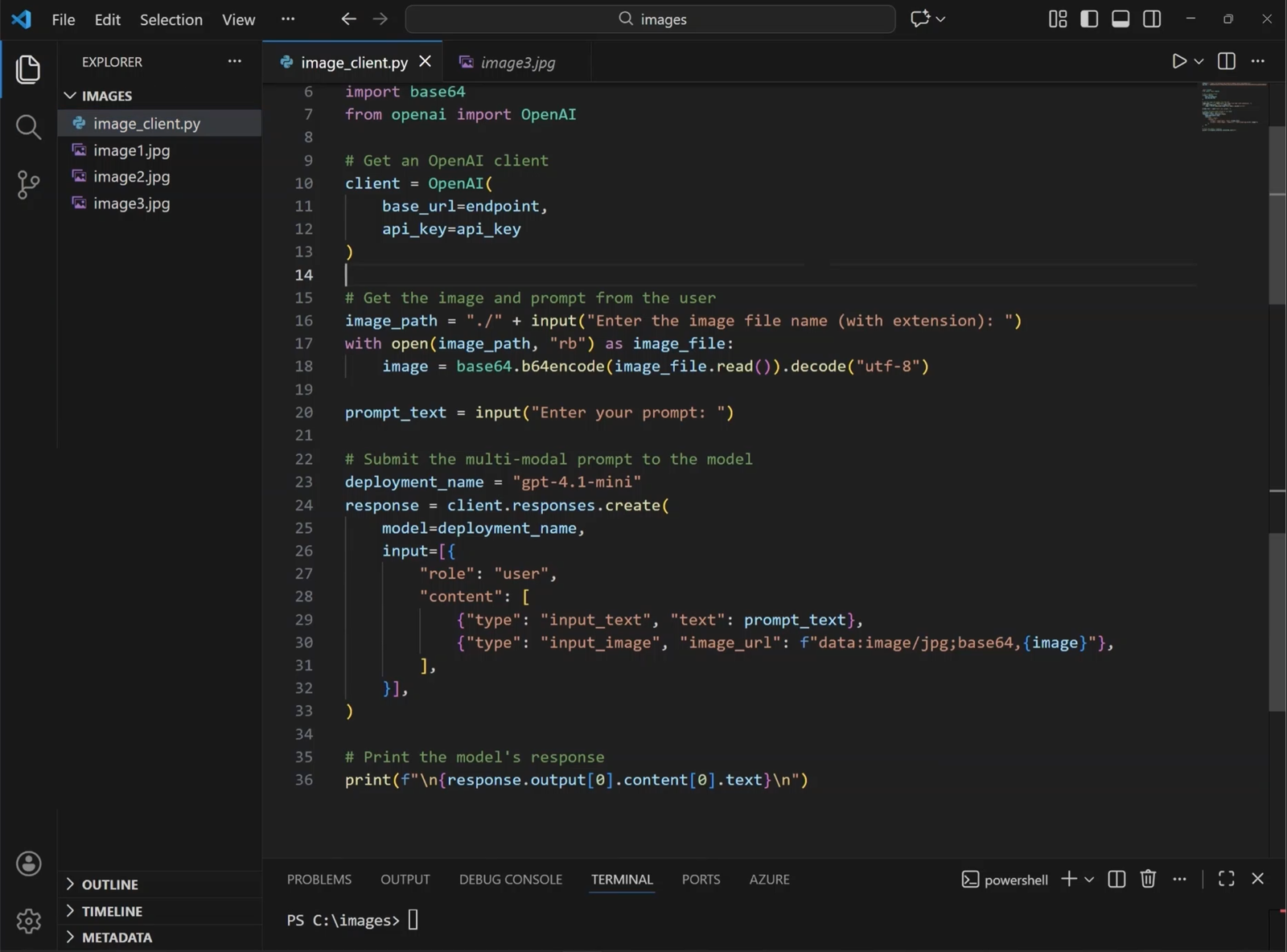 Captura original do cliente Python para análise de imagem.