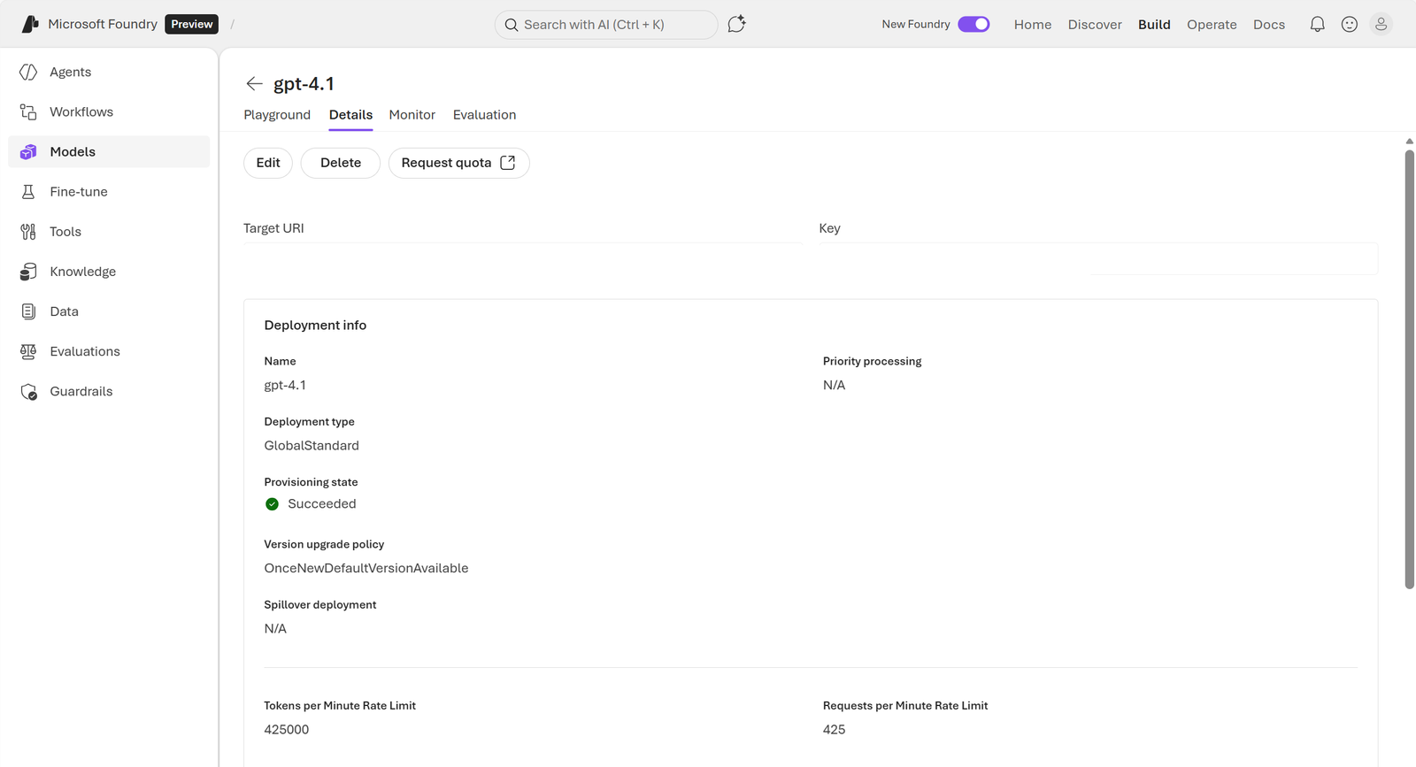 Original deployment-details and model-endpoint screenshot.