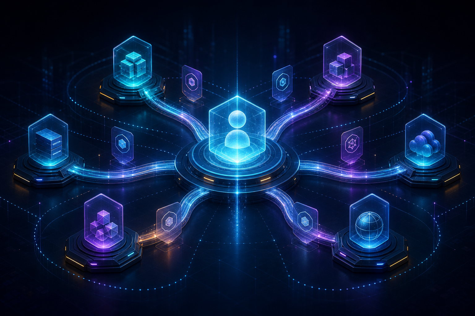 Identity Provider central conectando múltiplas aplicações e domínios por relações de confiança