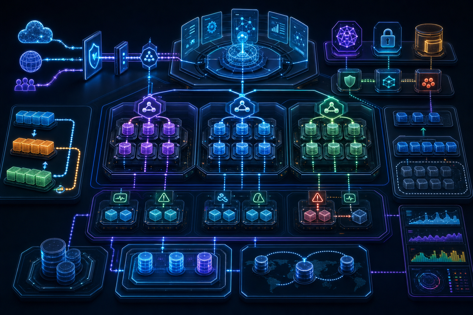 Kubernetes cluster running APIs with routing, security, autoscaling, and observability