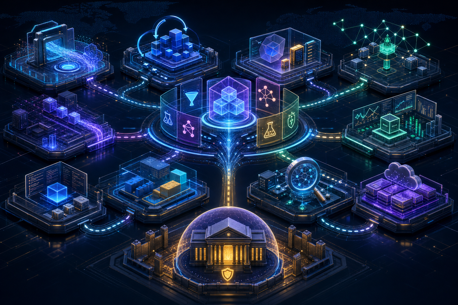 Large-scale architecture cases converging into transferable, governed patterns